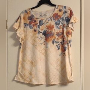 Signature Studio multicolor short sleeve blouse size XL